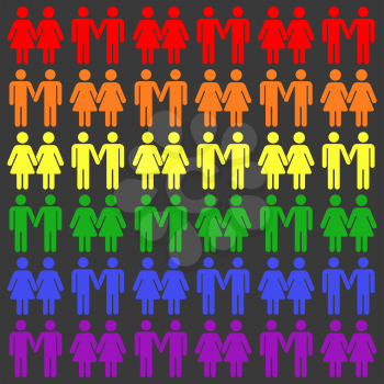 Vector gay LGBT seamless pattern. Gay and lesbian rainbow illustration