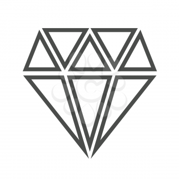 Diamond vector icon isolated over white. Object of precious linear stone illustration