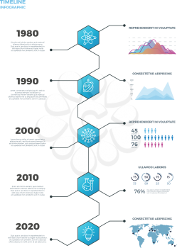 Timeline business vector infographics. Template timeline for presentation, illustration statistic and information timeline banner