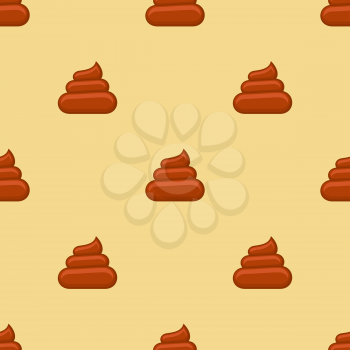 Poo seamless pattern. Background with poop, excrement smell, vector illustration