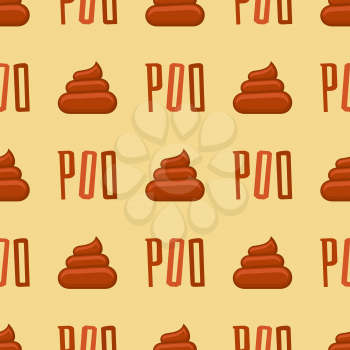 Poo vintage colors seamless pattern. Humor background and cartoon poop, vector illustration
