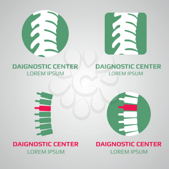 Vector spine diagnostic center logo. Medical diagnostic clinic, illustration of template clinic logotype