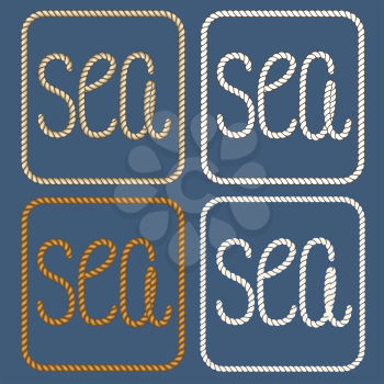 Sea nautical ropes design elements. Element retro marine, vector illustration