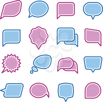 Speech bubbles, conversation, chat text dialogue icons vector set. Message dialog for communicate illustration