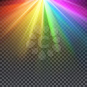Rainbow glare spectrum with gay pride colors vector illustration. Spectrum color shiny, bright abstract spectrum light