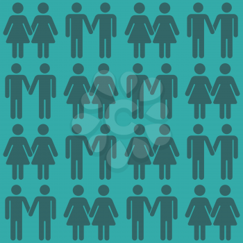 Vector gay LGBT seamless pattern. Illustration of homosexual background love