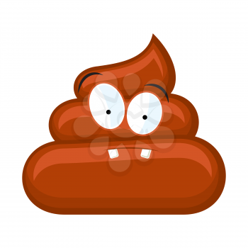 Confused poo with eyes isolated on white background. Vector illustration