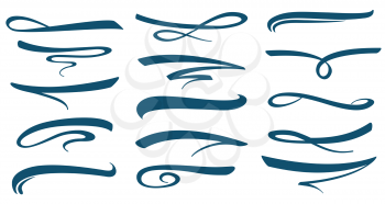 Vector marker stroke line lettering underlines collection. Highlighter mark isolated on white background illustration