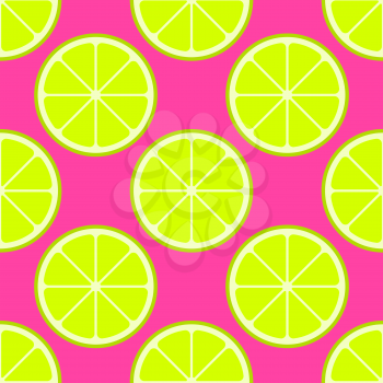 Vector bright lime slices seamless background. Green organic flat illustration