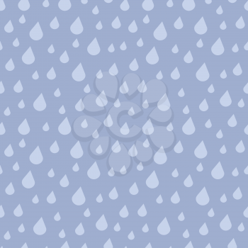Vector falling rain drops seamless pattern. Illustration of rainy weather