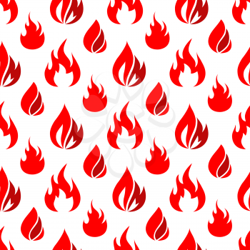 Red fire seamless pattern design - flame seamless texture. Background texture abstract with red flame. Vector illustration