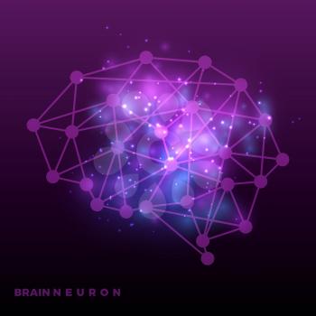 Abstract brain neural network and universe bakground. Brain net neural, vector illustration