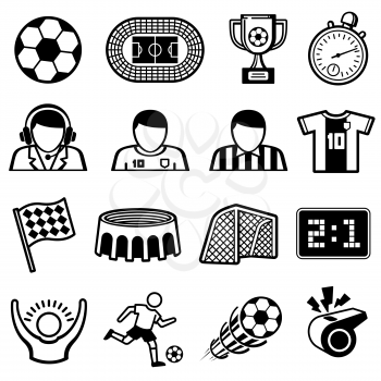 Football sports vector icons. Soccer team symbols. Game soccer and competition team illustration