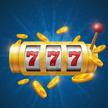 Winner gambling vector background with slot machine. Casino jackpot concept. Gamble game for casino, lucky and success jackpot illustration