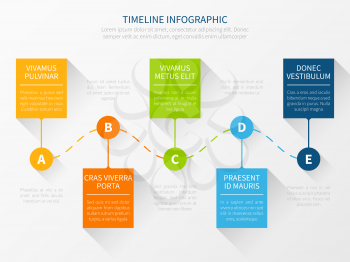 Modern vector timeline. Workflow chart infographic concept for marketing presentation. Timeline marketing business chart, presentation process data infographic illustration,