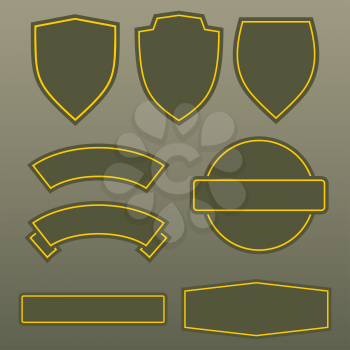 Military colors army patches template design. Set of symbol army icon, vector illustration