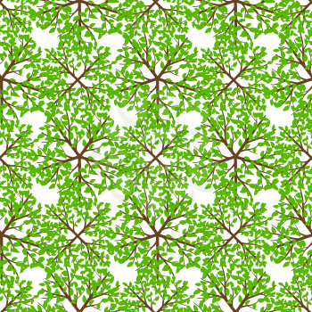 Top view green tree seamless pattern - nature background. Vector illustration