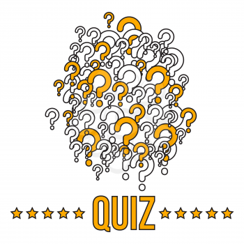 Quiz banner or cover template with question marks. Vector illustration