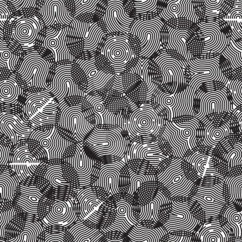 Abstract black fingerprints seamless pattern. Background fingerprint line, vector illustration