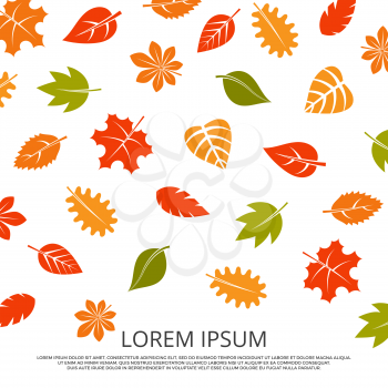 Colorful fall of leaves background. Nature seasonal background, vector illustration