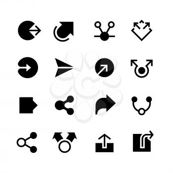 Share icons. Internet network publishing link vector pictograms. Illustration of button interface share data file, publish and send