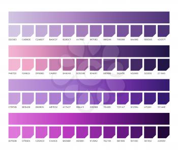 Ultra violet pantone color vector swatches. Colors of 2018. Violet swatch color, purple and ultra violet, lavender colored illustration
