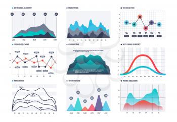 Infographic chart. Statistics bar graphs, economic diagrams and charts. Demographic infographics vector elements. Infographic data, graph diagram template for presentation illustration