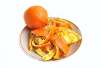 Segments of ripe and juicy orange on white background.