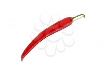 Red hot chili pepper isolated on white.