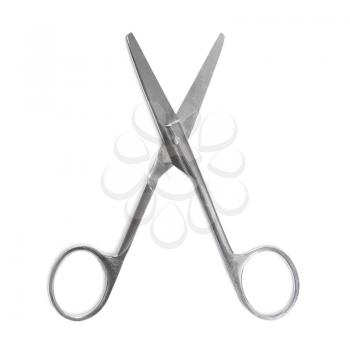 Metal scissors isolated on the white background