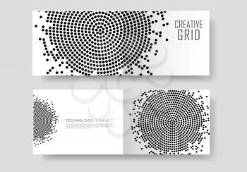 Brochure template with halftone design. Annual report, magazine, flyer.