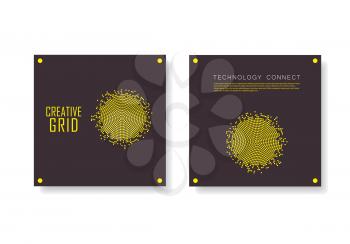 Brochure template with halftone design. Annual report, magazine, flyer.
