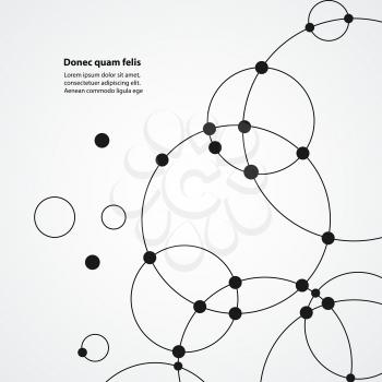Vector dots and circles connect background. Abstract design.