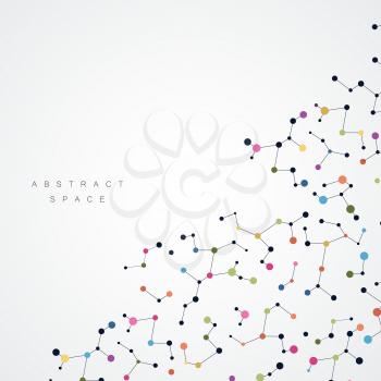Colorful background with connection dots and lines. Graphic abstract structure.