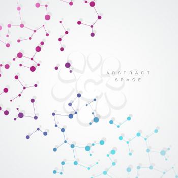 Abtract background with connected line and dots.