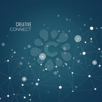 Graphic modern communication background with connection polygonal shapes.