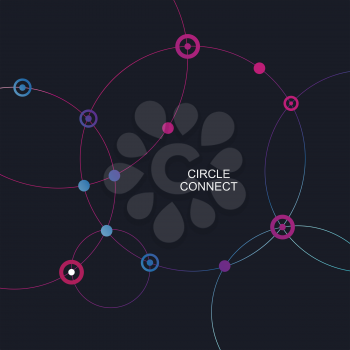 Network template. Digital background with connections circle.