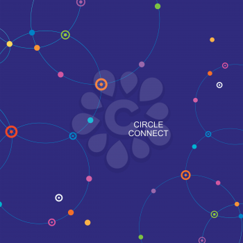 Network template. Digital background with connections circle.