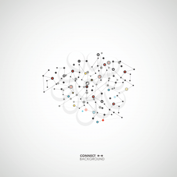 Vector illustration molecules, network and connection.