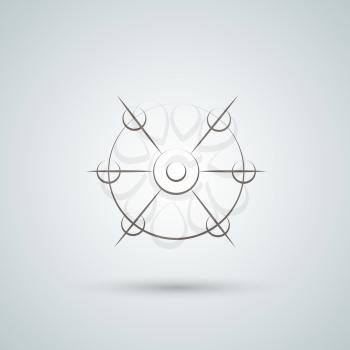 Molecule and atom vector icon on grey background