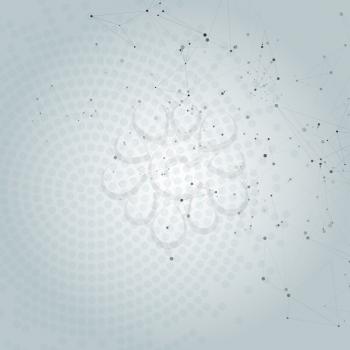 Abstract polygonal background with connecting dots, lines and place for text.