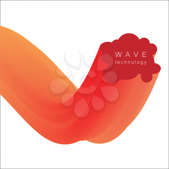 Abstract vector tech spiral. 3D wave background.