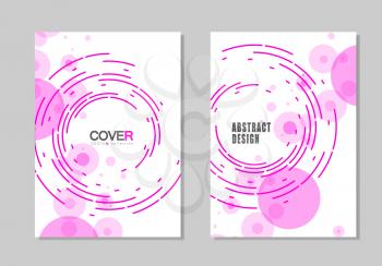 Brochures business template cover design with abstract twirl circle design.