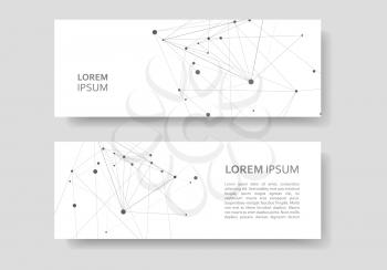 Abstract vector polygonal style business card. Molecular and connection creative structure.