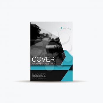 Business Cover Template Brochure, Annual Report, Booklet in A4. Vector Triangular Geometric Shapes.