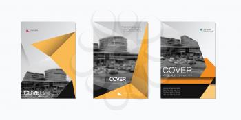 Greyscale Brochure Design Template. Vector in A4 size.