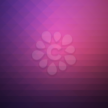 Purple blue pink abstract geometric background with rows of triangles, square 