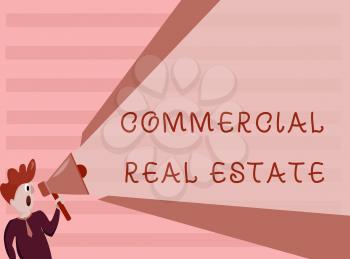 Conceptual hand writing showing Commercial Real Estate. Business photo showcasing Income Property Building or Land for Business Purpose.