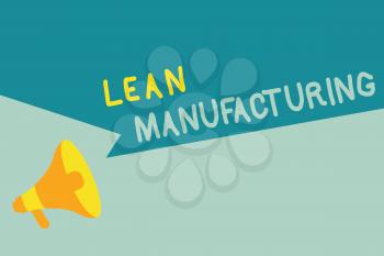Handwriting text writing Lean Manufacturing. Concept meaning Waste Minimization without sacrificing productivity.