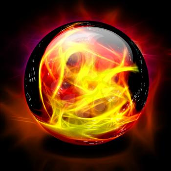 Crystal Ball With Fire Inside